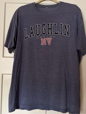 Othr Laughlin Nevada Graphic Tee in Heather Blue with Red NV